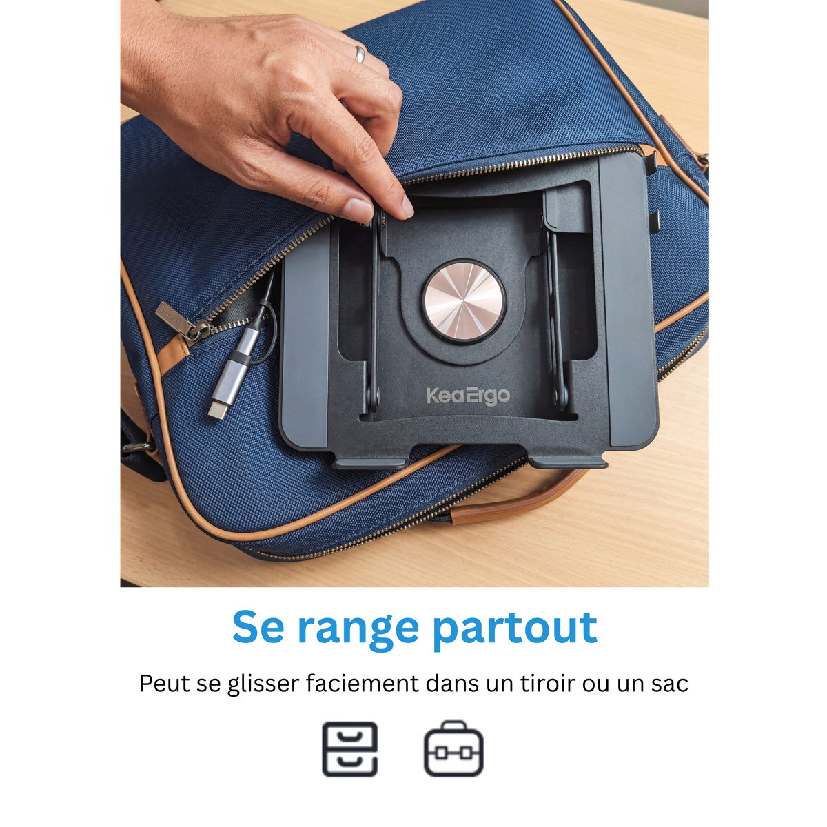 Support PC Rotatif 360° — Hub USBC 7-en-1 + Support Téléphone | Réglable & Pliable